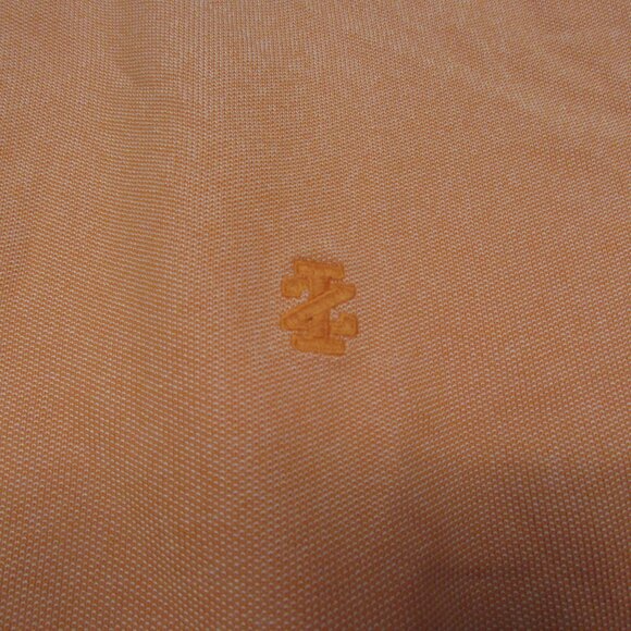 IZOD Mens Polo Shirt Medium Orange Golf Tee Logo Short Sleeve Classic Fit Cotton - Picture 3 of 8
